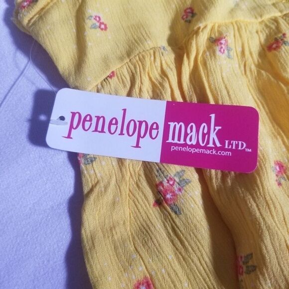 Penelope Mack Girls Size 5 Sleeveless Blouse Top Shirt Yellow Floral Flowy NWT - Picture 3 of 6